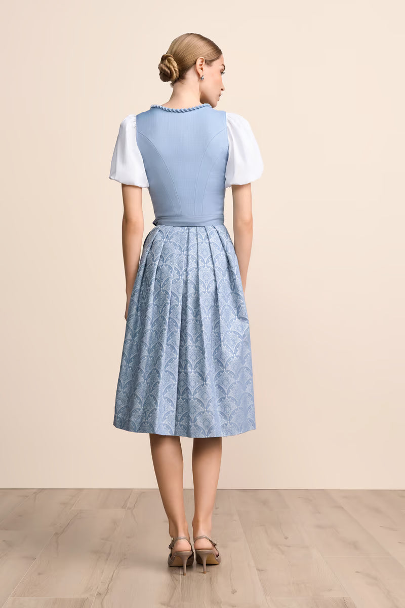Kruger Lysara Long Dirndl, Light Blue — 70cm 2pc Set