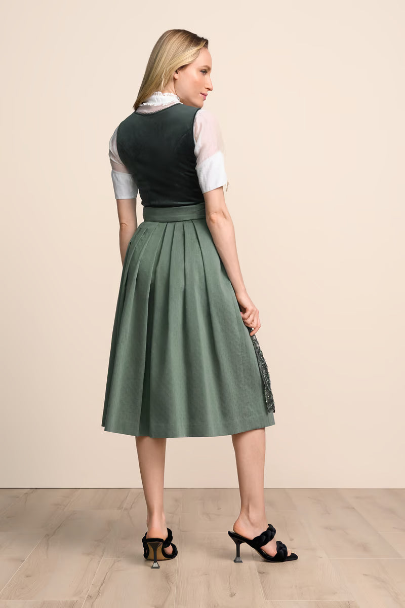 Kruger Elira Long Dirndl, Green — 70cm 2pc Set