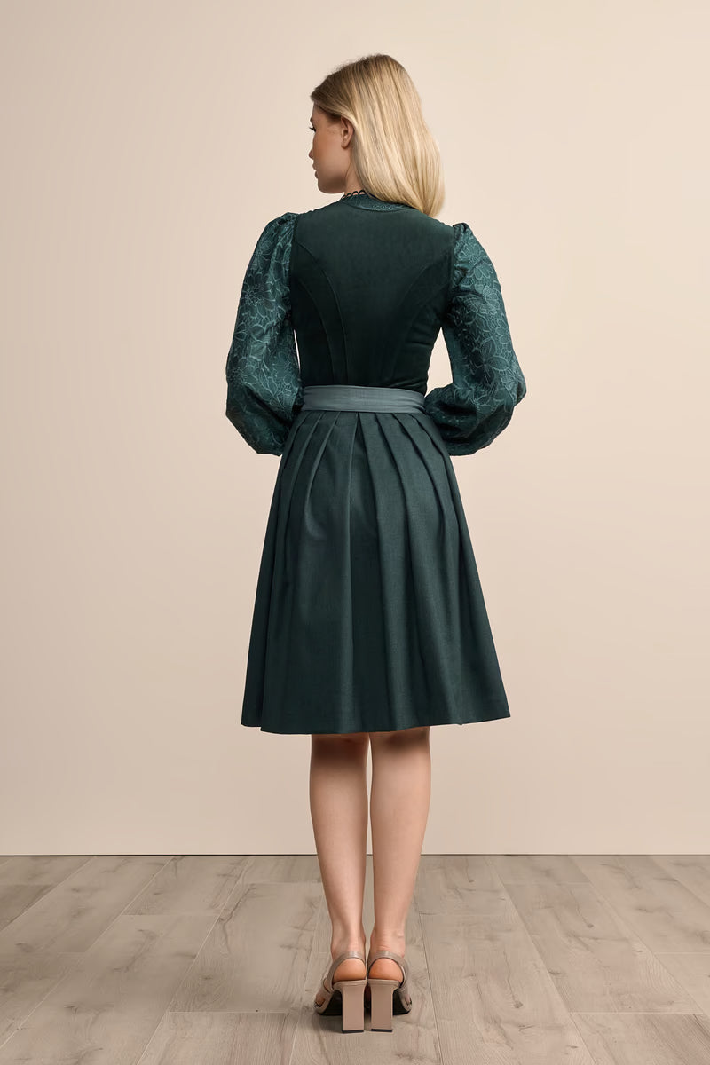 Kruger Midi Dirndl 2pcs. 60cm "Valera" green