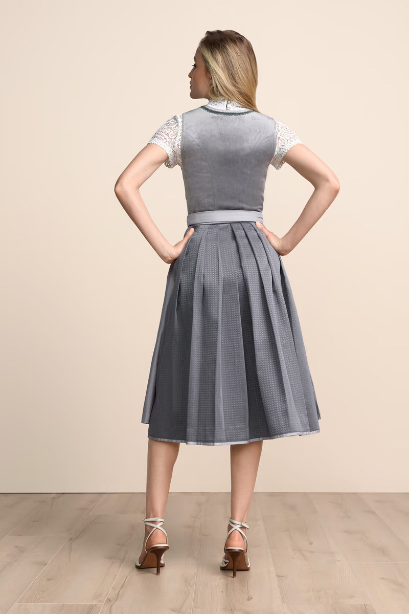 Kruger Long Dirndl 2pcs. 70cm "Milda" gray