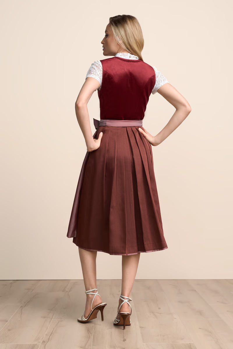 Kruger Long Dirndl 2pcs. 70cm "Milda" red