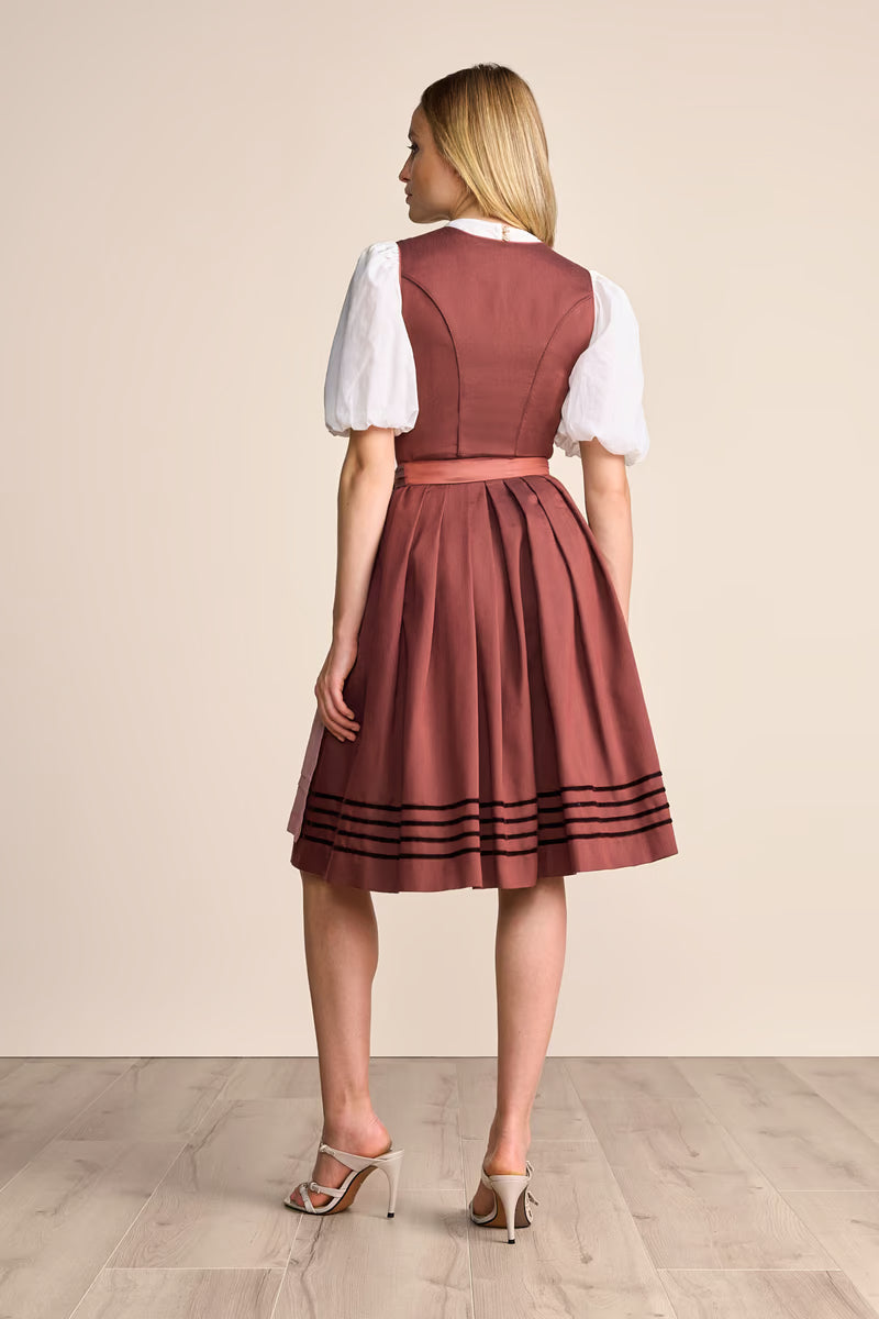 Kruger Midi Dirndl 2pcs. 60cm "Elja" red