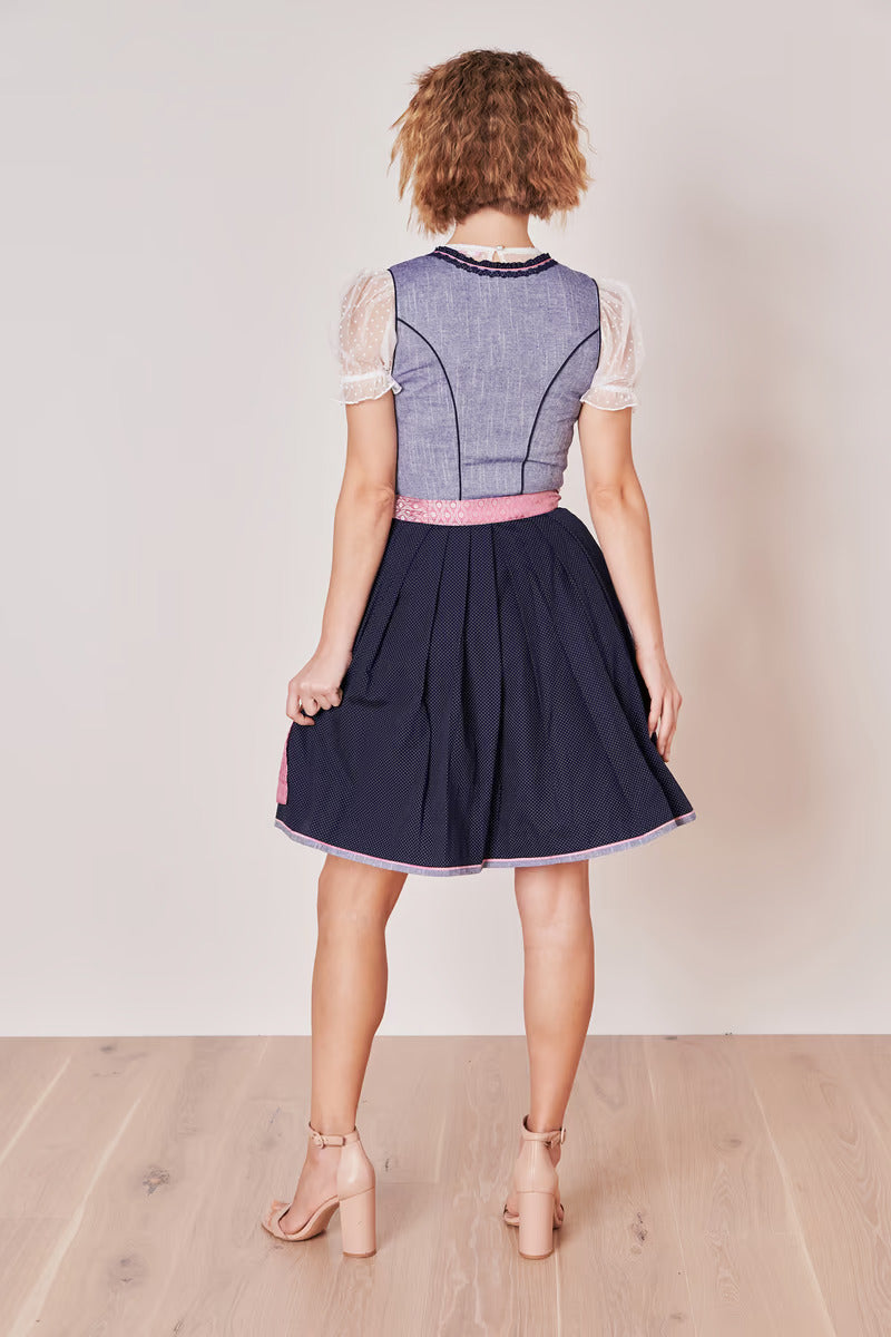 Kruger Mini Dirndl 2pcs. 50cm "Skylar" blue (32)