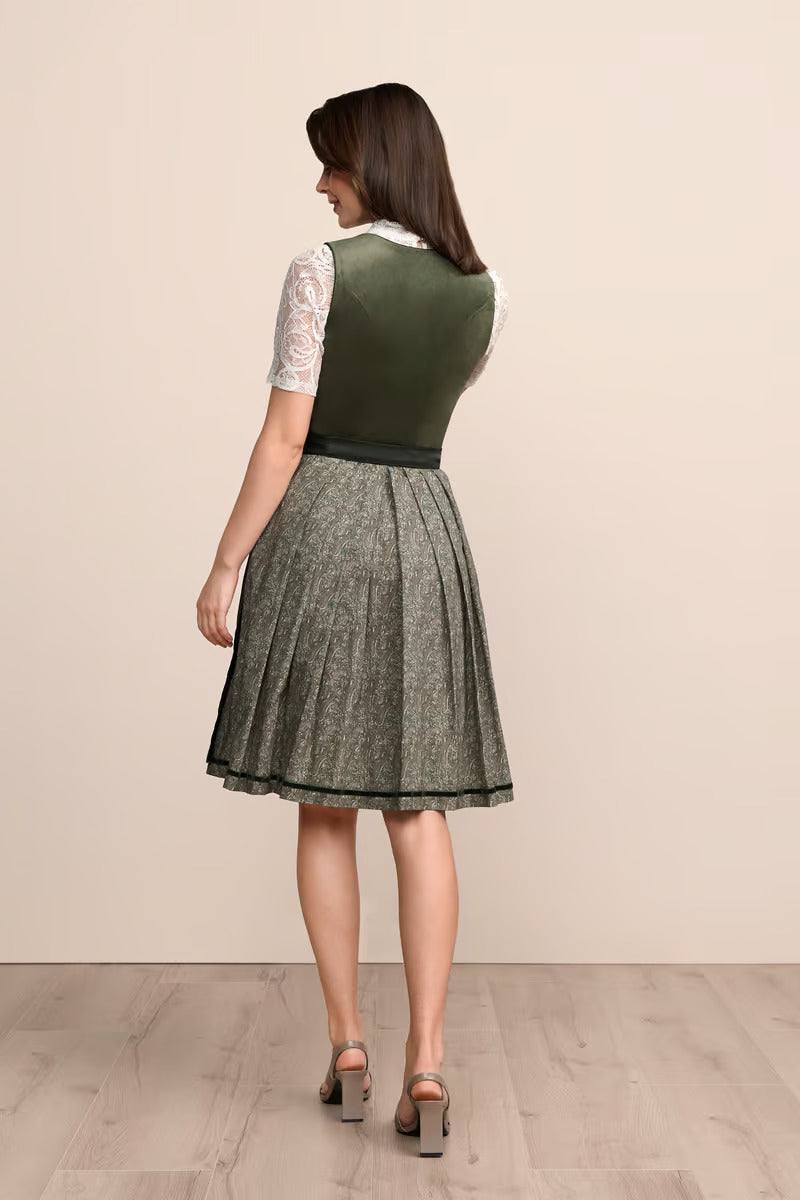 Kruger Midi Dirndl 2pcs. 60cm "Iny" green (34,40,42)