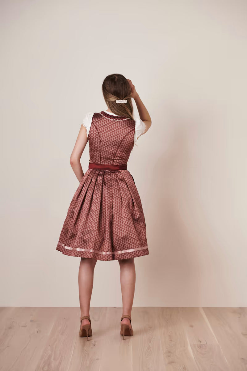 Midi Dirndl 2pcs. 60cm "Alica" red