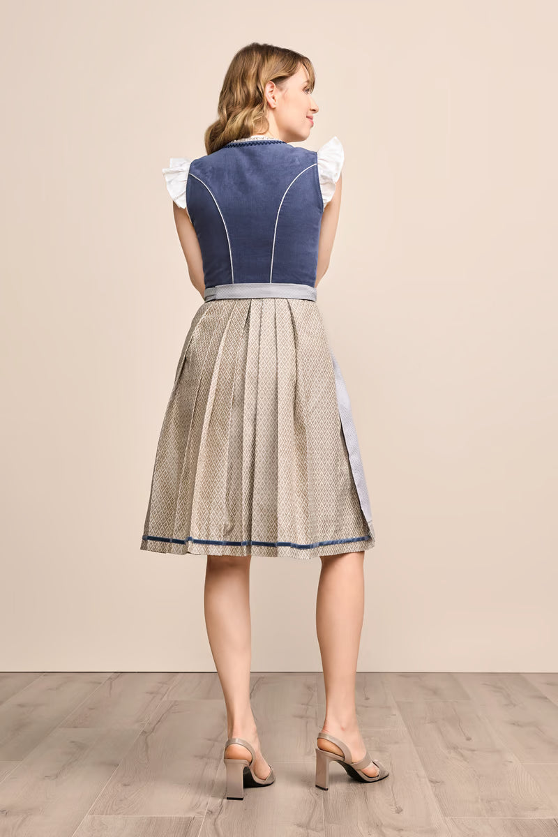Kruger Mini Dirndl 2pcs. 50cm "Aleike" blue