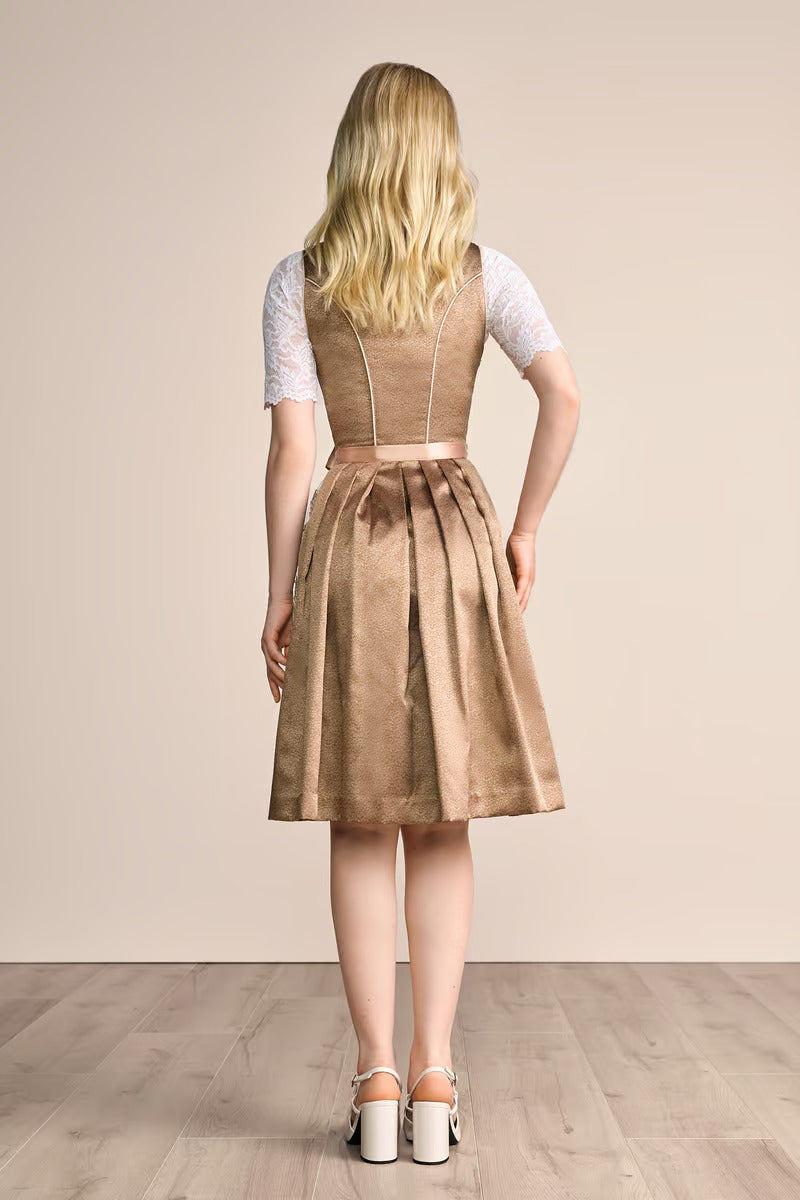 Kruger Mini Dirndl 2pcs. 50cm "Josina" brown (size 32)