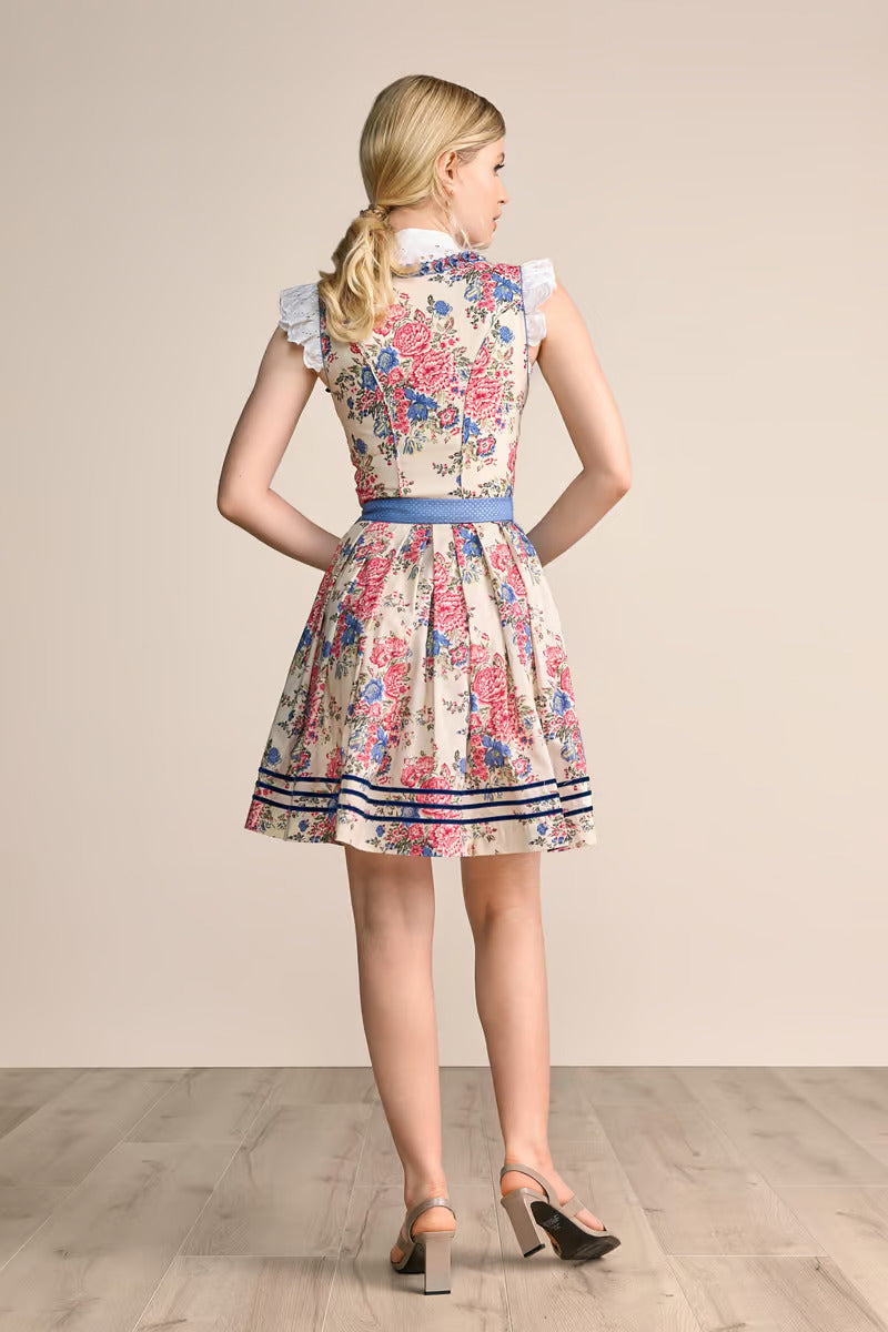 Kruger Mini Dirndl 2pcs. 50cm "Makena" blue (size 34)