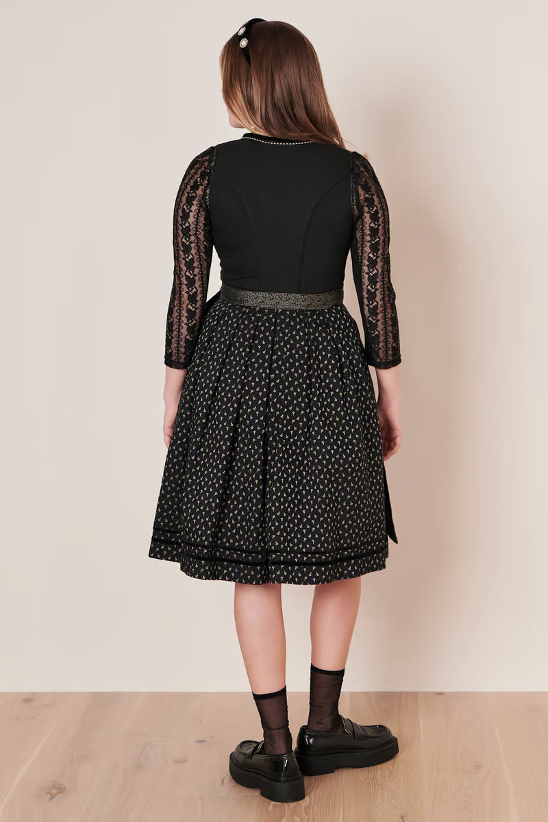 Kruger Midi Dirndl 2pcs. 60cm "Adalyn" black (30,40)