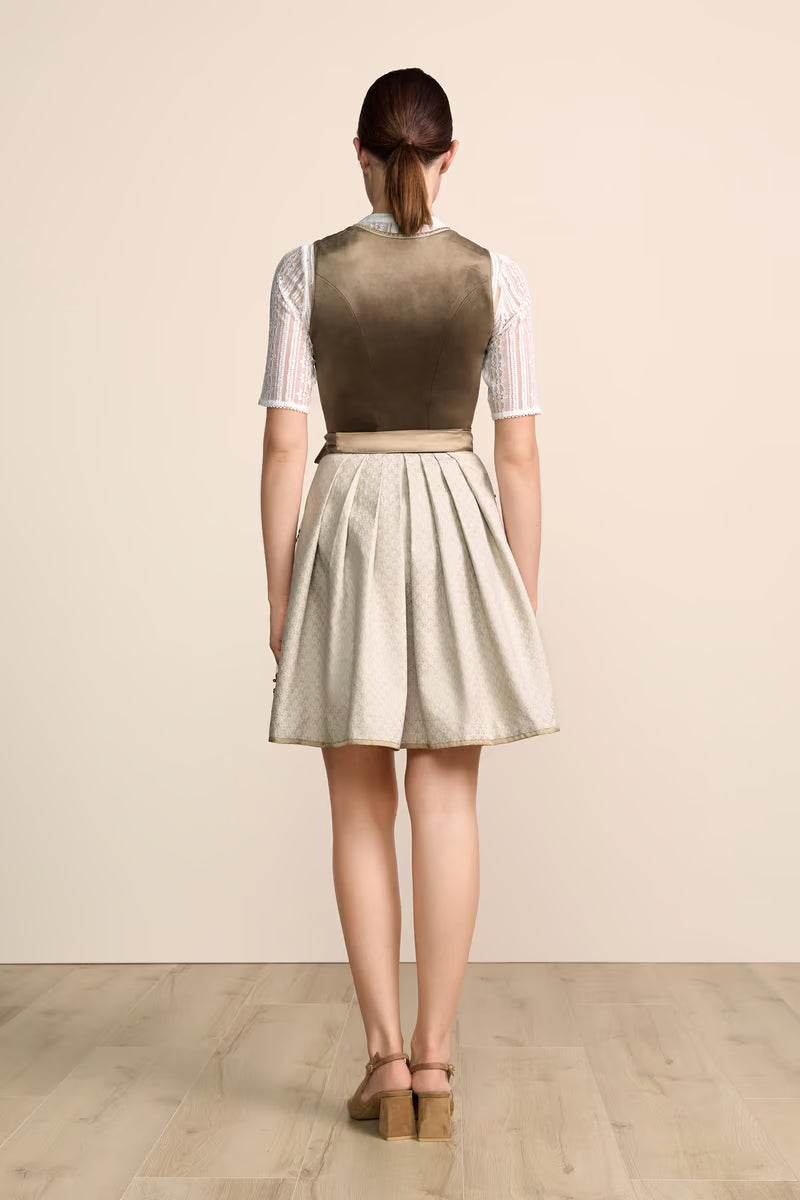 Kruger Thaline Long Dirndl, Beige — 70cm 2pc Set