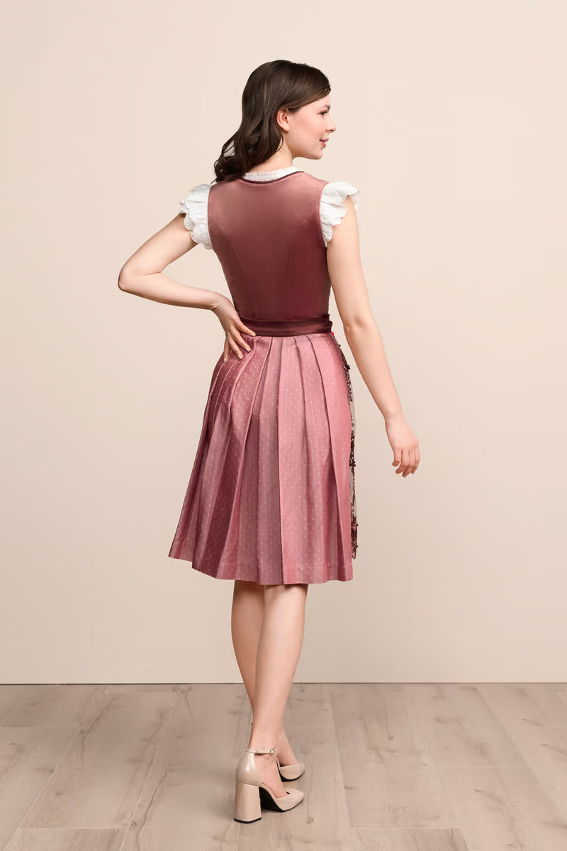 Kruger Midi Dirndl 2pcs. 60cm "Kaelyn" red