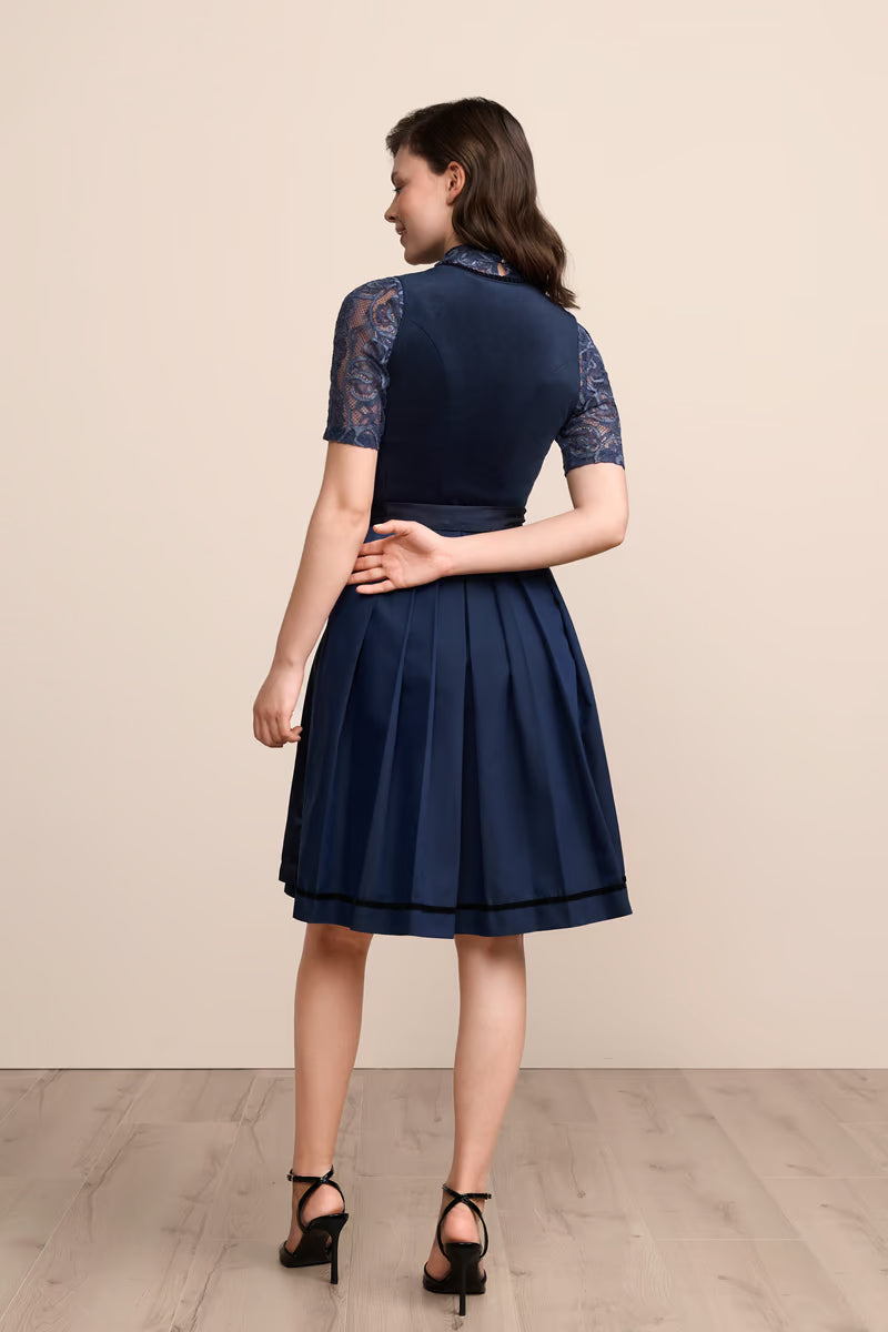 Kruger Midi Dirndl 2pcs. 60cm "Elenora" blue