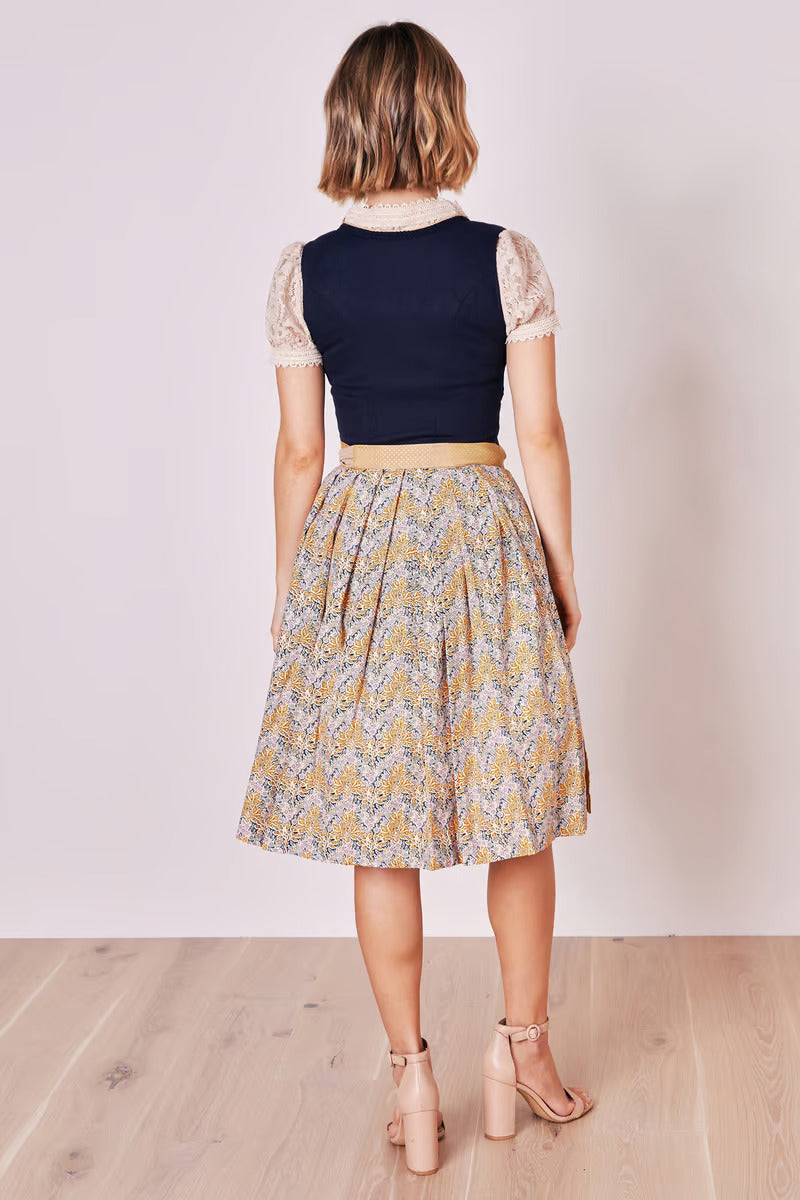 Kruger Midi Dirndl 2pcs. 60cm "Bee" blue
