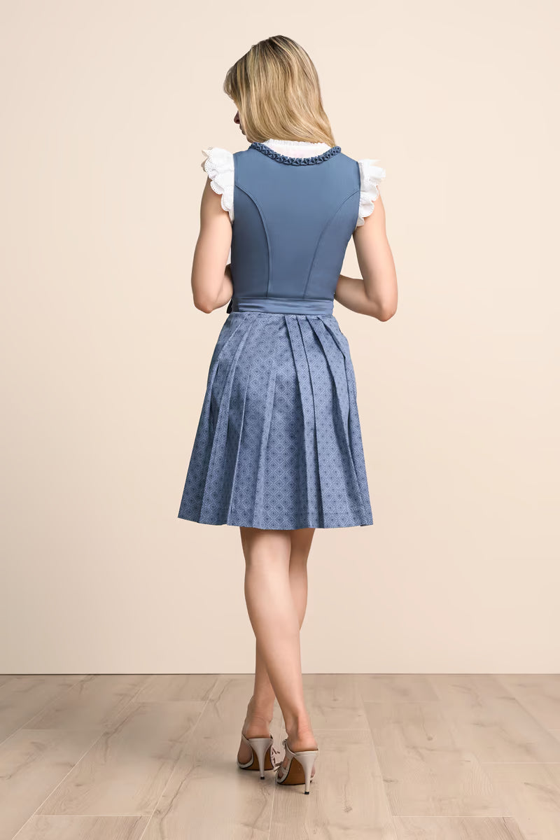 Kruger Mini Dirndl 2pc 50cm "Jocelyn" blue (38,42,44)