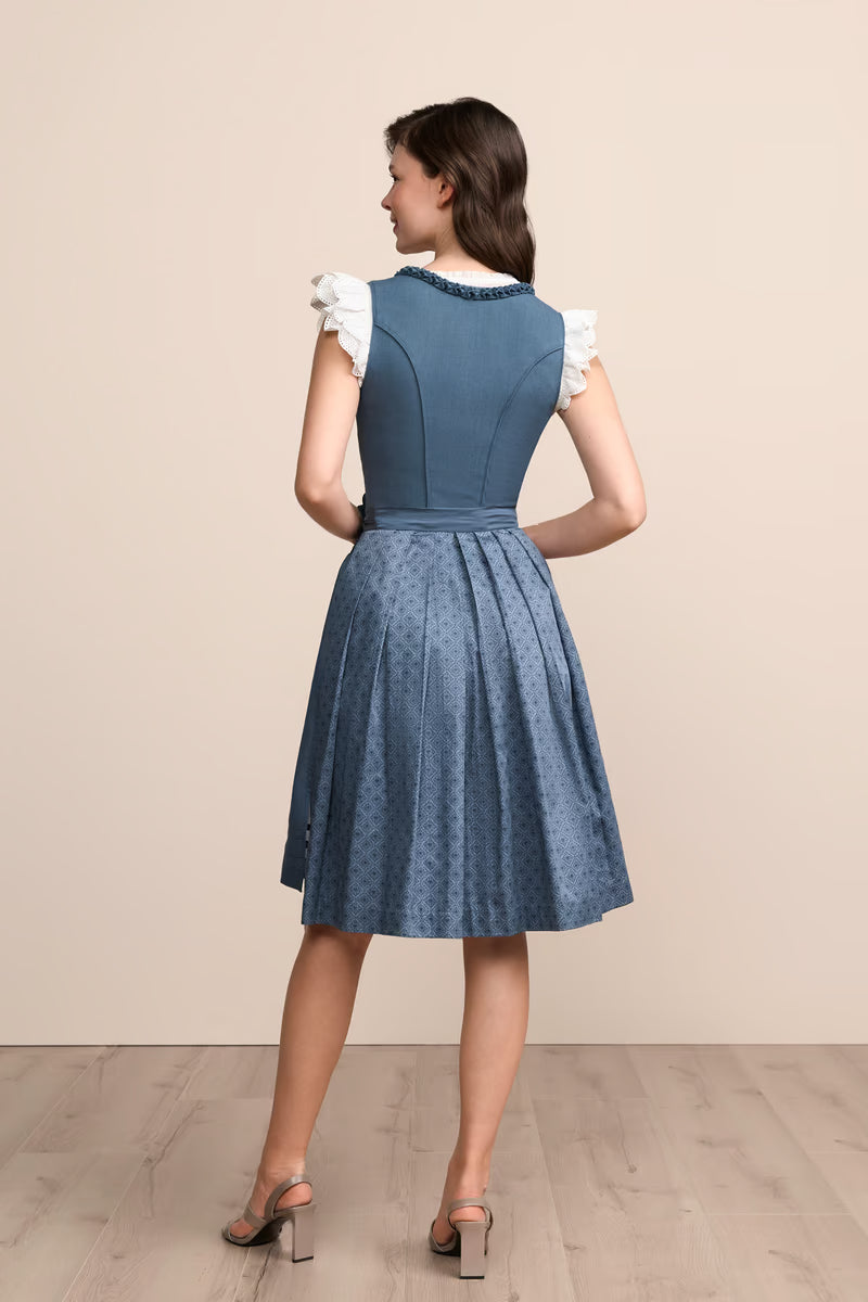 Kruger Midi Dirndl 2pc 60cm "Jocelyn" blue