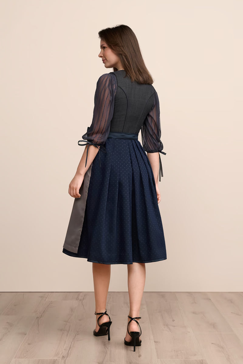 Kruger Long Dirndl 2pc 70cm "Marin" blue