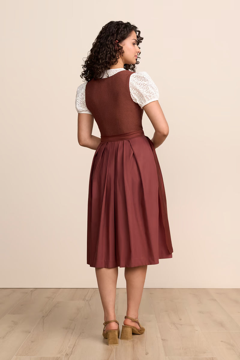 Kruger Alanna Long Dirndl, Red — 70cm 2pc Set