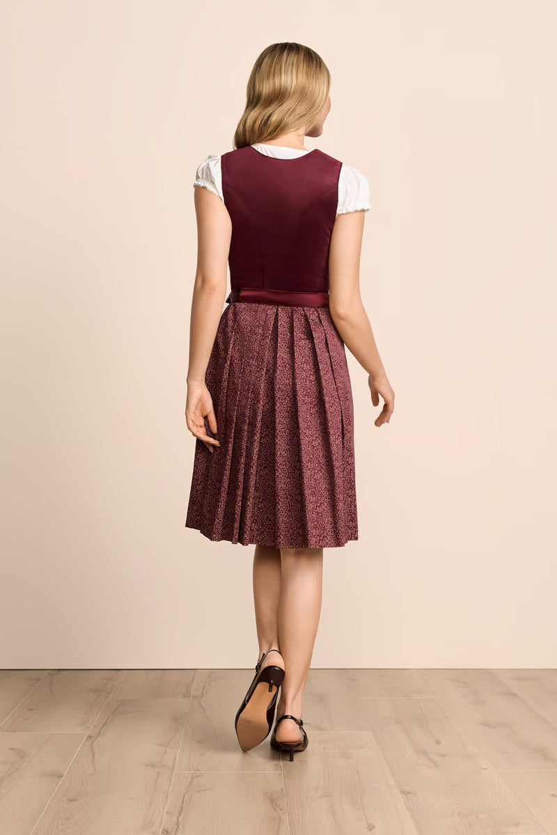 Kruger Lottea Midi Dirndl, Red — 60cm 2pc Set