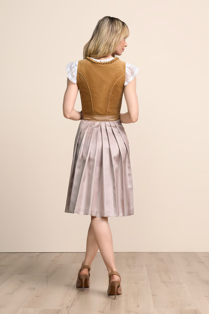 Kruger Midi Dirndl 2pcs. 60cm "Ariella" brown