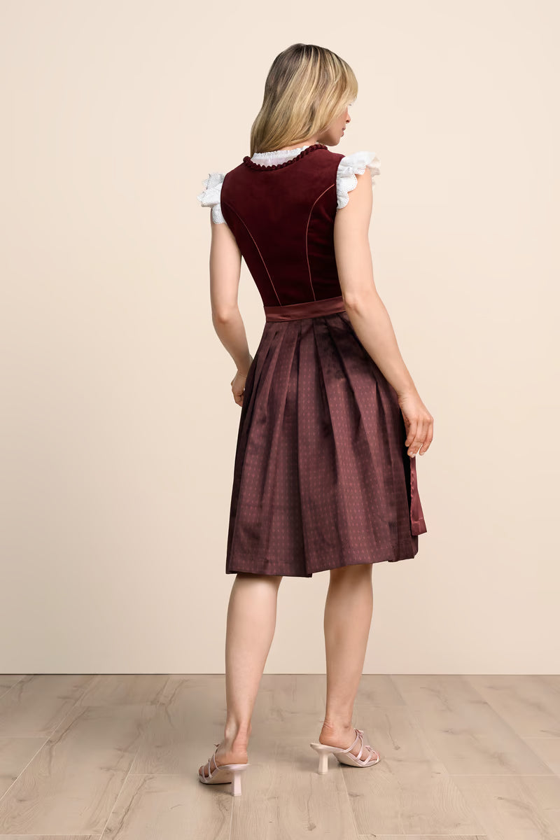Kruger Midi Dirndl 2pcs. 60cm "Ariella" red