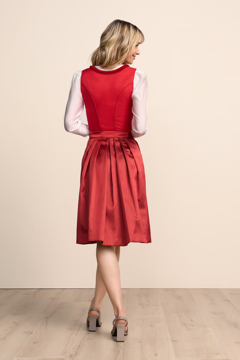 Kruger Midi Dirndl 2pc 60cm "Esmaray" red