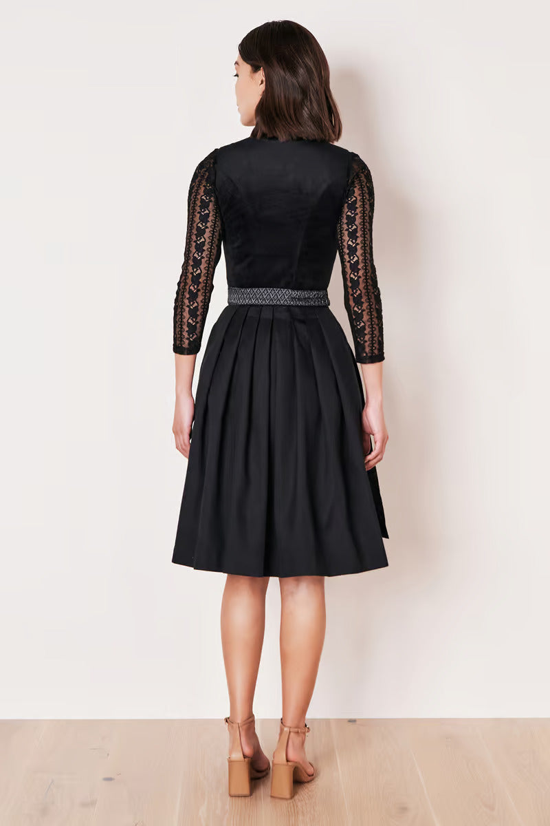 Kruger Midi Dirndl 2pcs. 60cm "Alisha" black