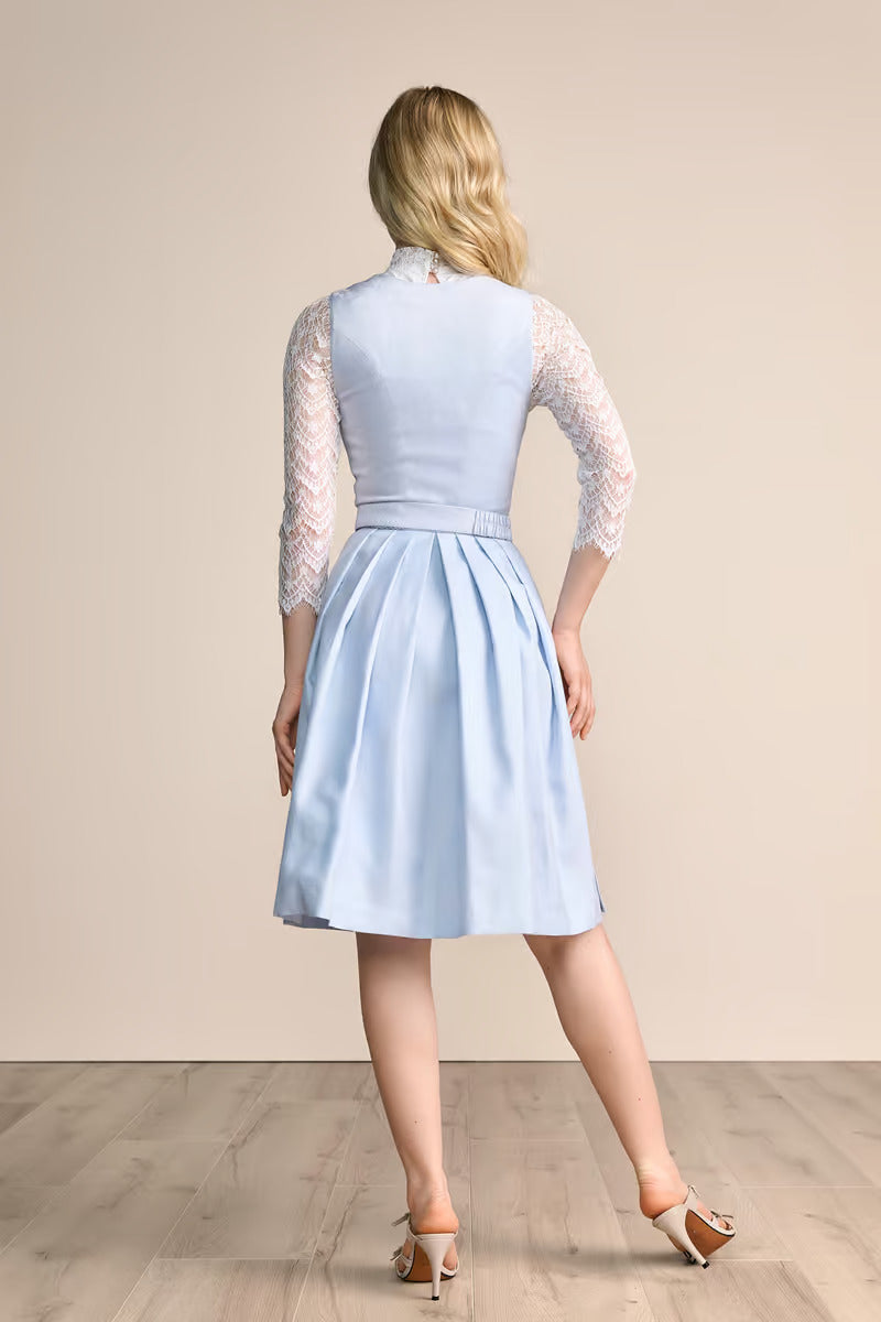 Kruger Midi Dirndl 2pcs. 60cm "Alisha" light blue (42)