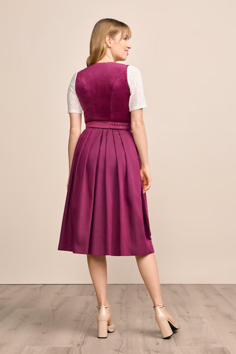 Kruger Long Dirndl 2pcs. 70cm "Alisha" berry
