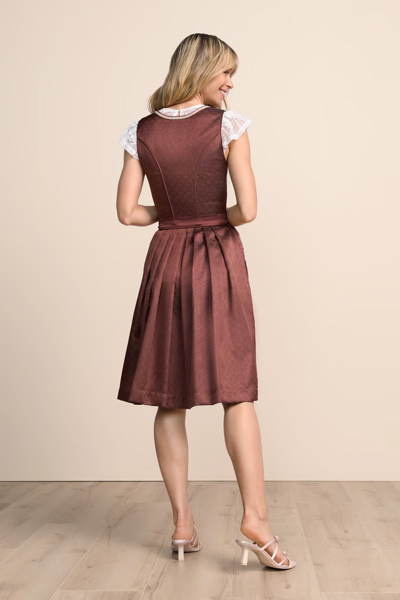 Kruger Midi Dirndl 2pcs. 60cm "Nevaeh" red (size 34, 38)