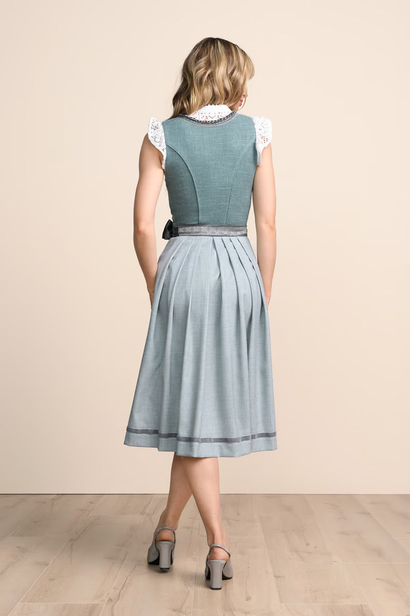 Kruger Long Dirndl 2pcs 70cm "Soleil" turquoise (size 36)