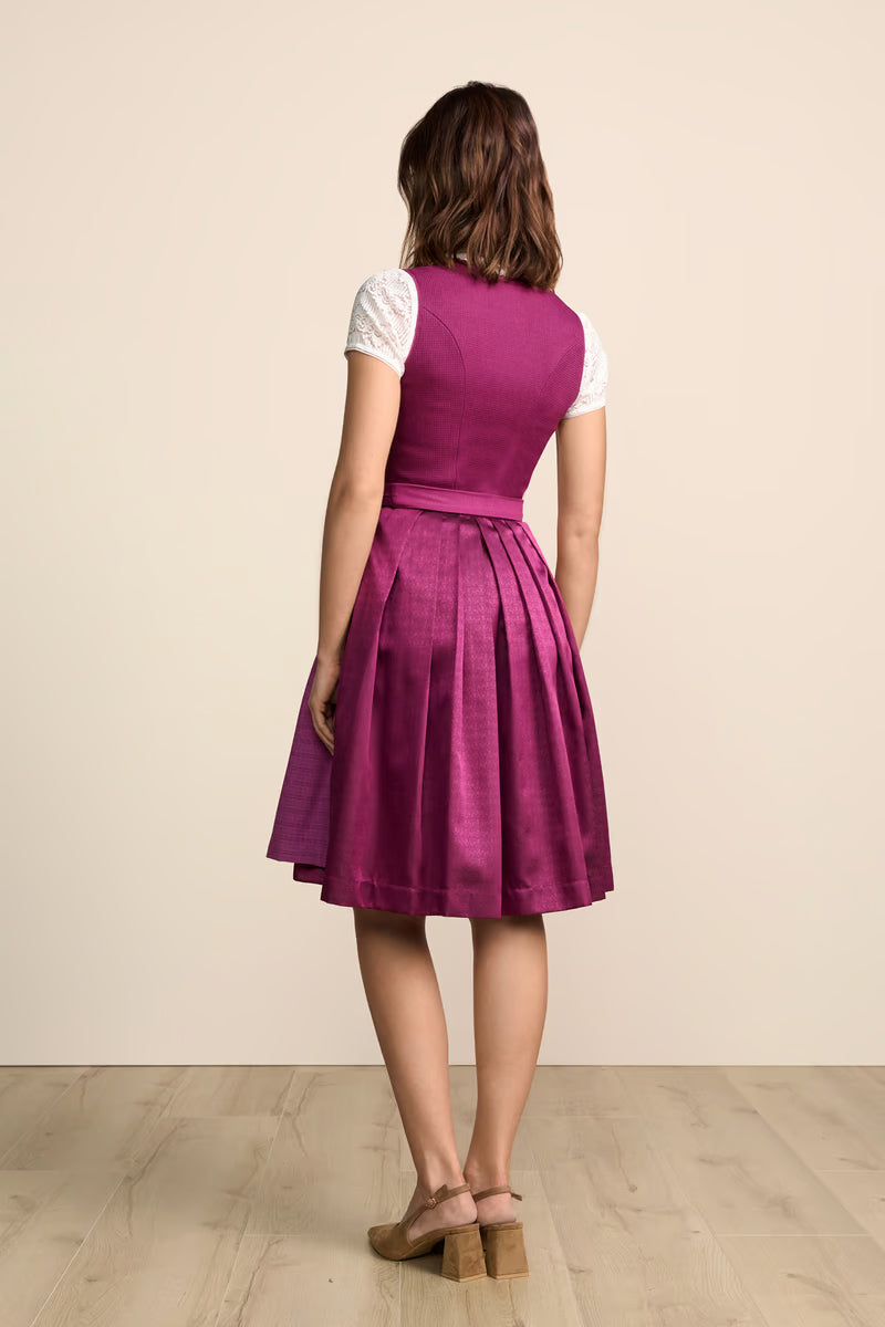 Kruger Midi Dirndl 2pcs. 60cm "Emmelina" berry