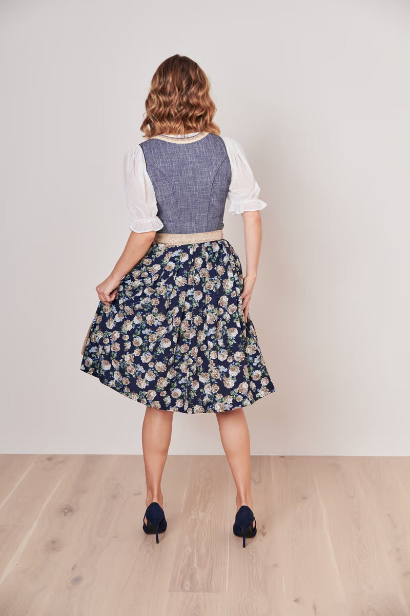 Kruger Mini Dirndl 2pcs. 60cm "Justine" blue