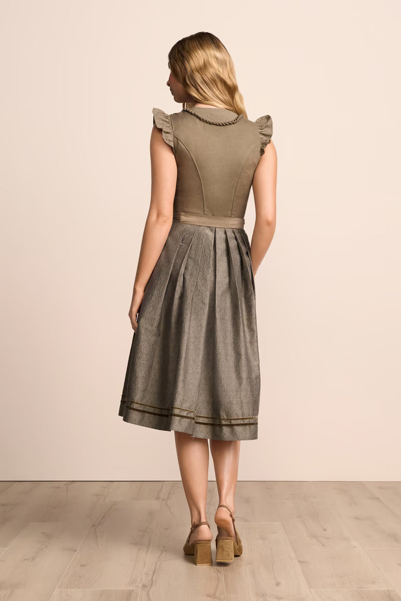 Kruger Adena Long Dirndl, Brown — 70cm 2pc Set