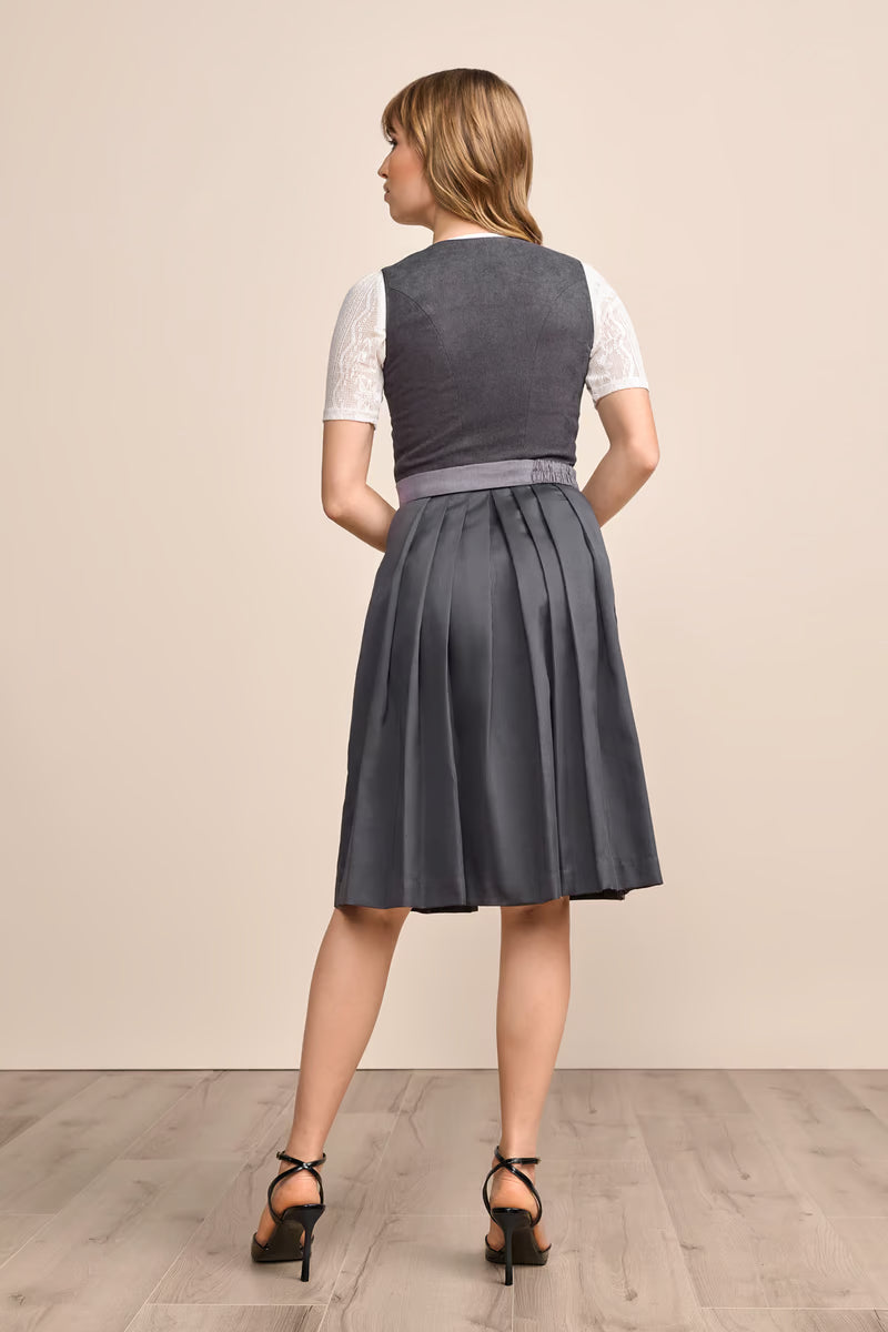 Kruger Midi Dirndl 2pcs. 60cm "Evi" gray