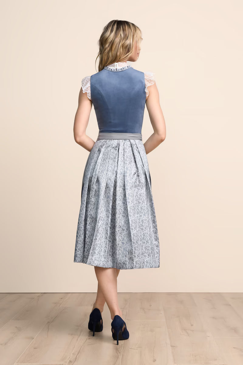 Kruger Long Dirndl 2pcs. 70cm "Shirley" blue