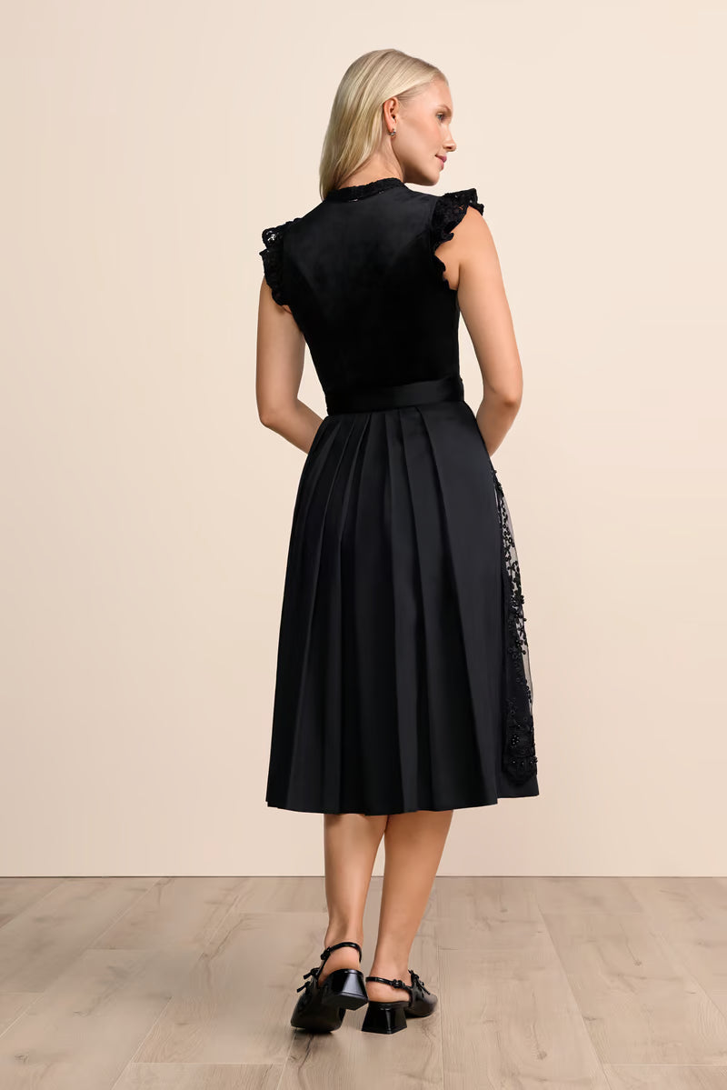 Kruger Lovira Long Dirndl, Black — 70cm 2pc Set