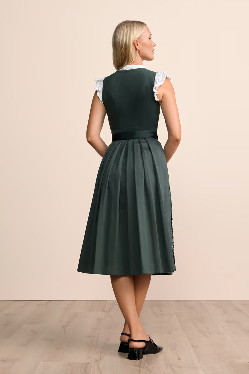 Kruger Lovira Long Dirndl, Green — 70cm 2pc Set