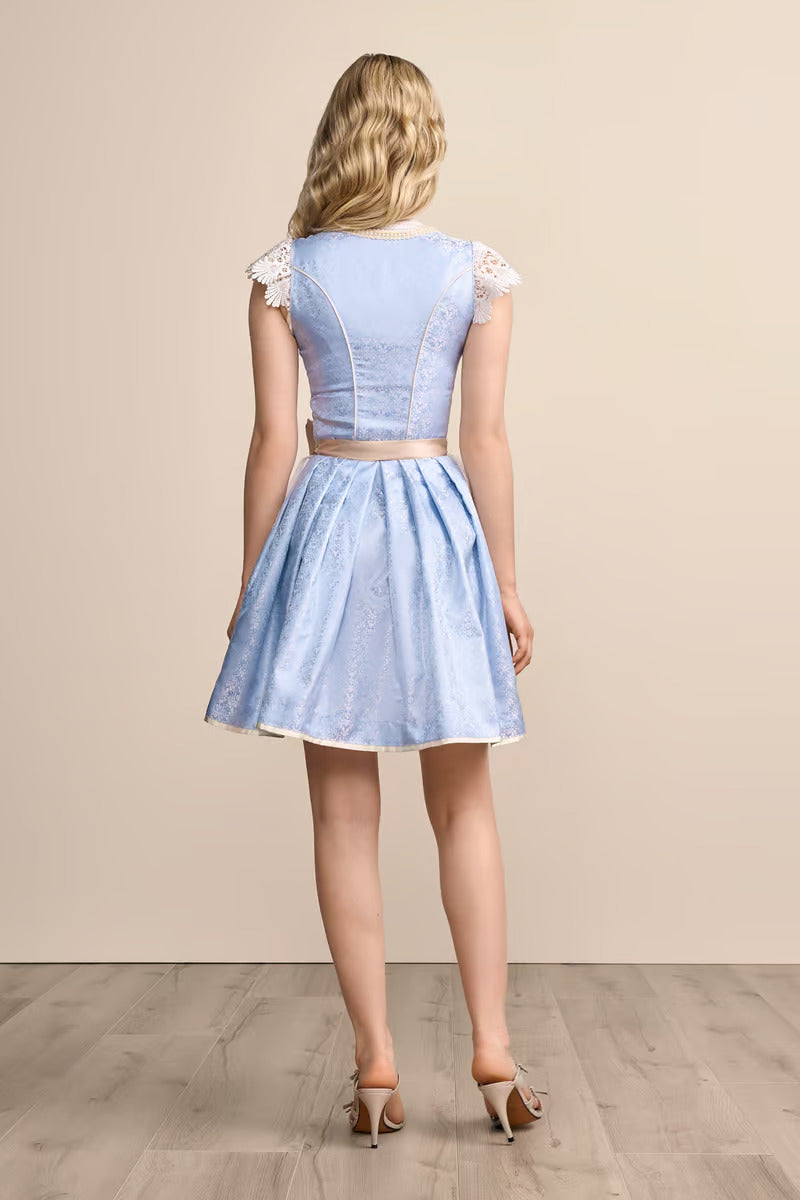 Kruger Mini Dirndl 2pcs. 50cm "Gaelle" blue (36,38,42) low stock