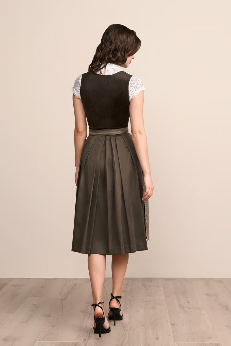 Kruger Long Dirndl 2pcs. 70cm "Cari" olive