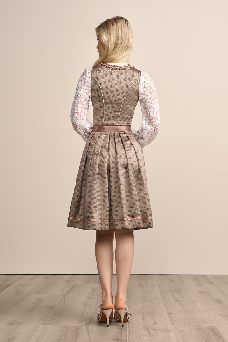 Kruger Midi Dirndl 2pcs. 60cm "Leya" brown