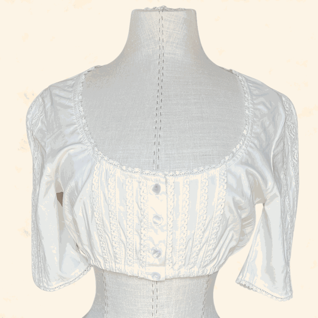 Kruger Collection Dirndl Blouse ecru 36, 95% cotton, women’s traditional top.