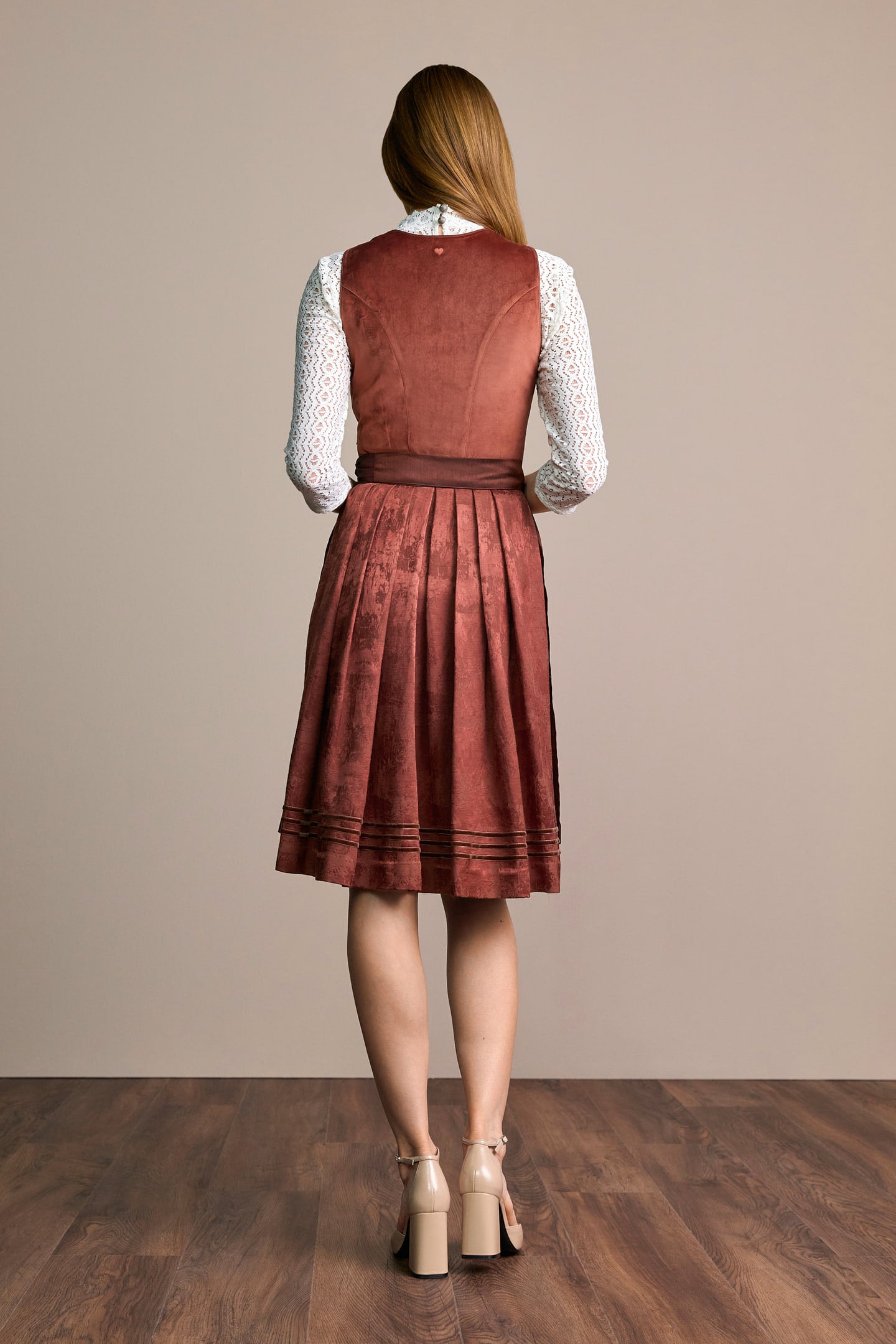 Julia Trentini Milla Midi Dirndl, Brown — 60cm
