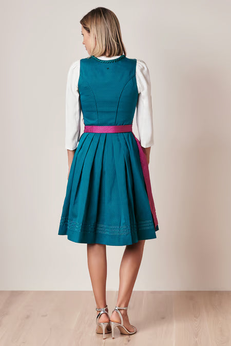 Julia Trentini Midi Dirndl 2pcs. 60cm "Dorea" green (size 38,40)
