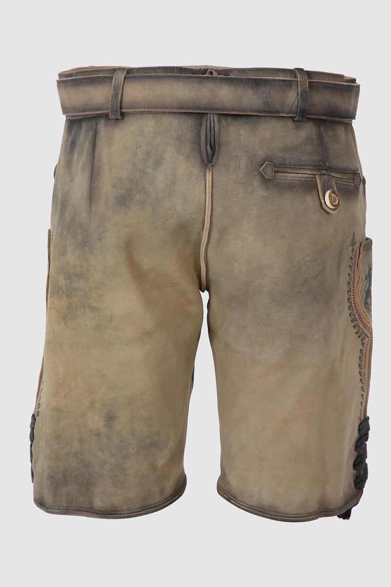 Kruger Men's Lederhosen "fearless" with belt