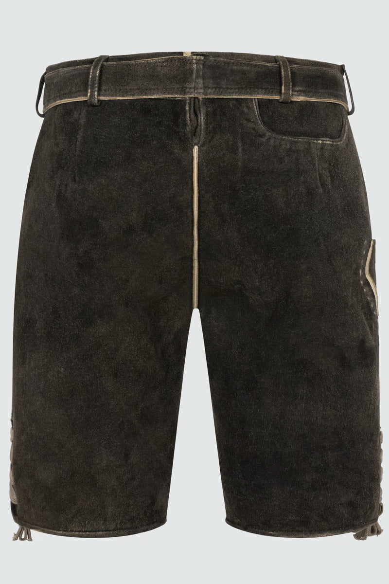 Kruger Men's Lederhosen "Calle" (brown) with Belt