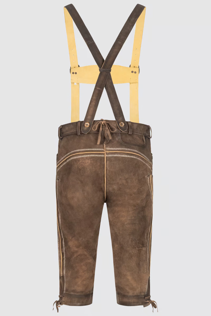 Kruger Men's Lederhosen "Norman" with Suspenders (size 48)