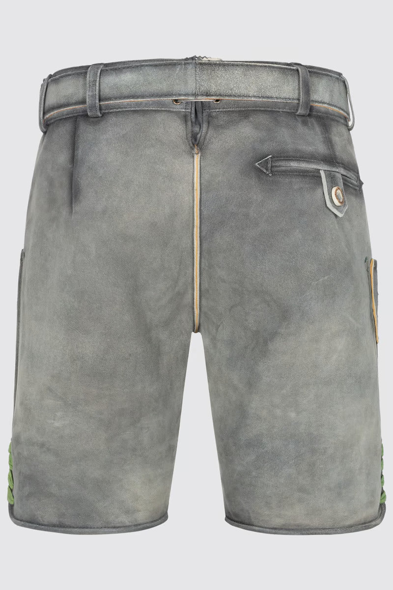 Kruger Men's Lederhosen "Charlie" with belt (gray w/green)
