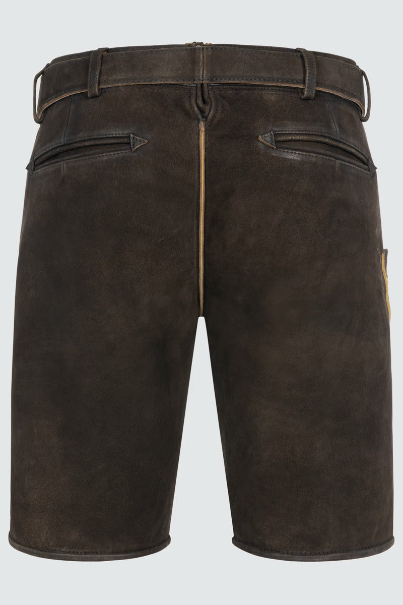 Kruger Men's Lederhosen "Brandon" (brown) with Belt