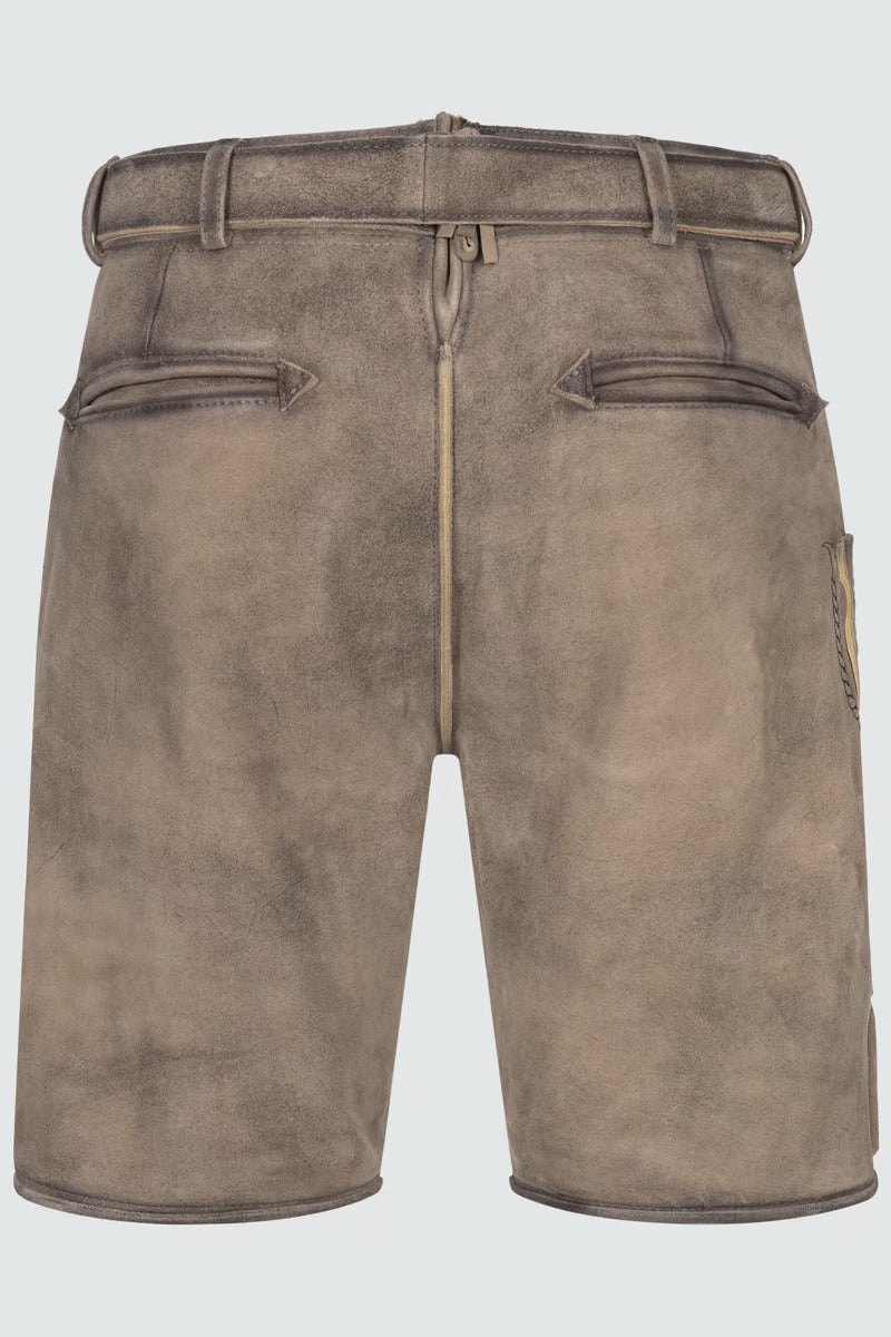 Kruger Men's Lederhosen "Brandon" (light brown) with Belt