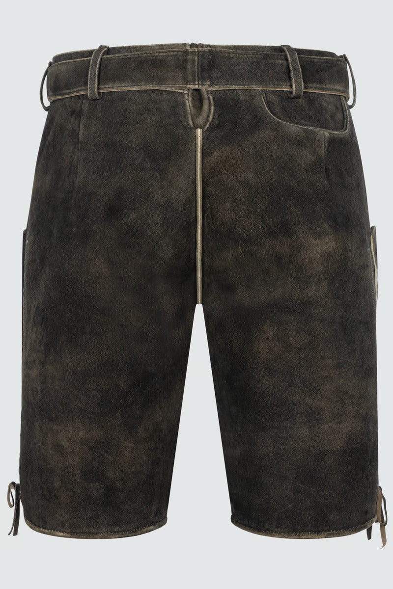 Kruger Men's Lederhosen "Gideon" with belt (dark brown) size 52